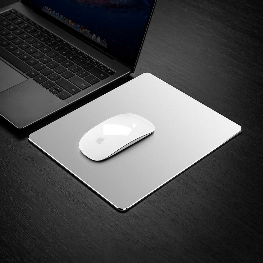 2-Sided Aluminum/Smooth Leather Mouse Pad - HomeOfficeHaven